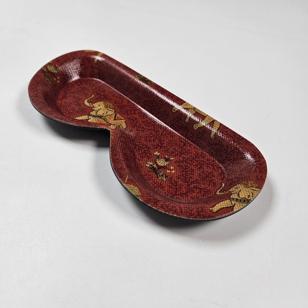 Red Sunglass Glasses Trinket Tray Red Elephant Gold Pattern Catchall Home Decor‎